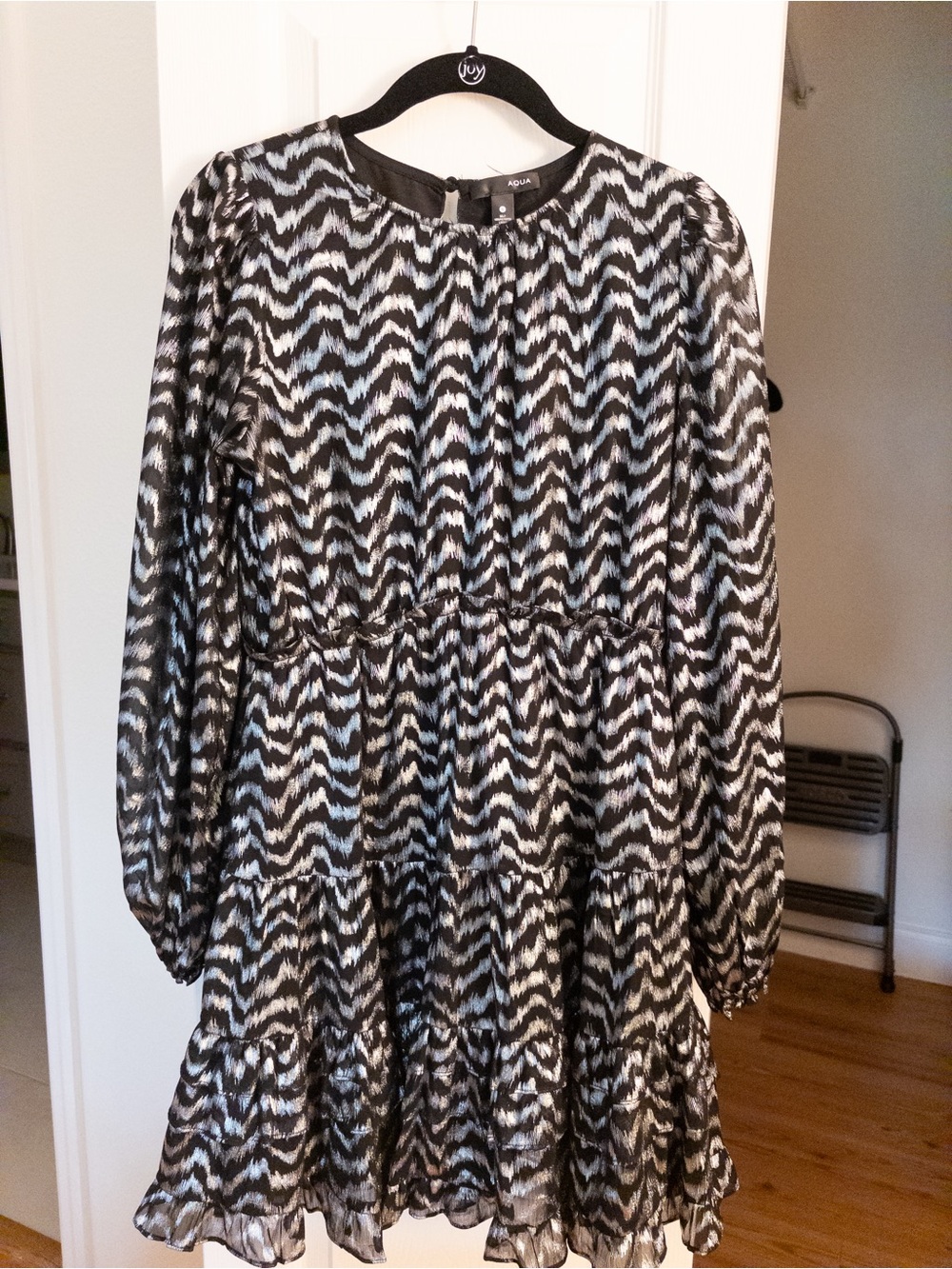 Aqua Black and Silver Dress
